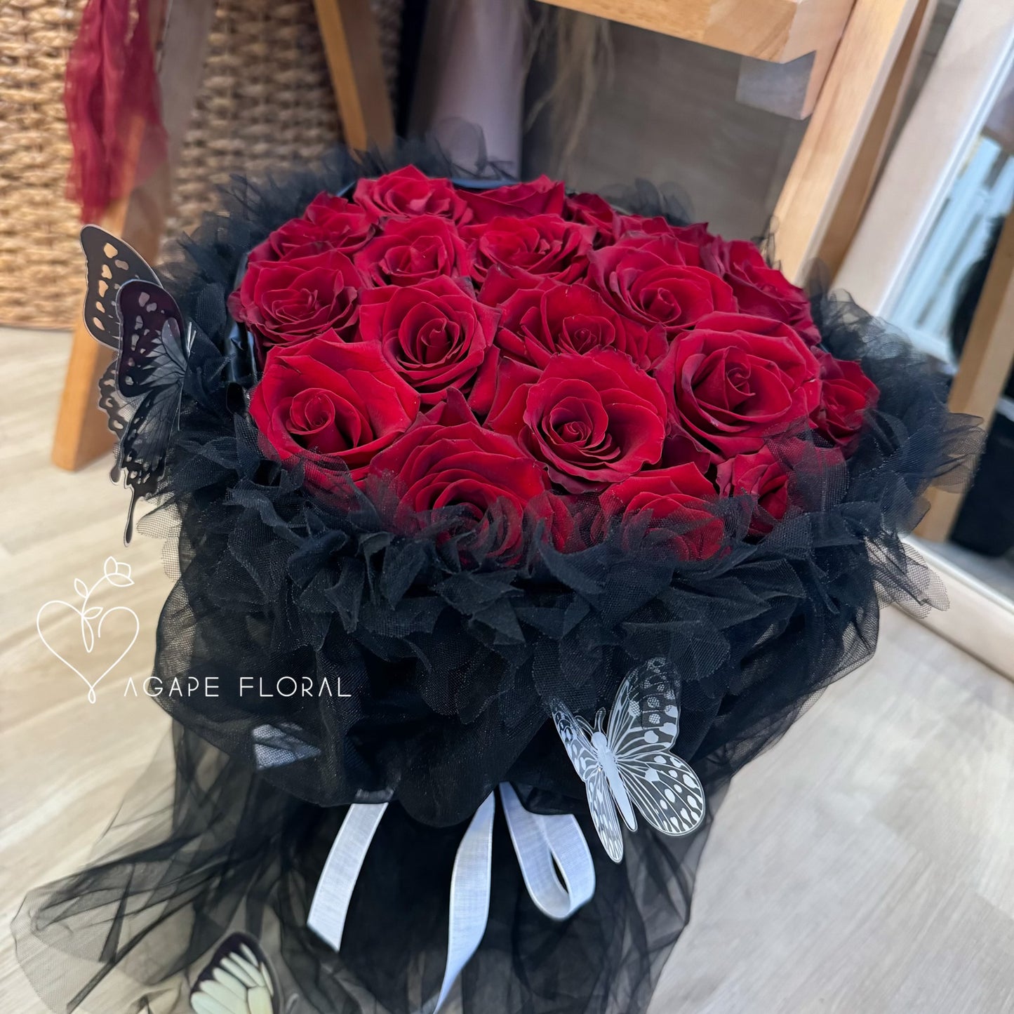 Red Rose Butterfly Bouquet (VDAY)