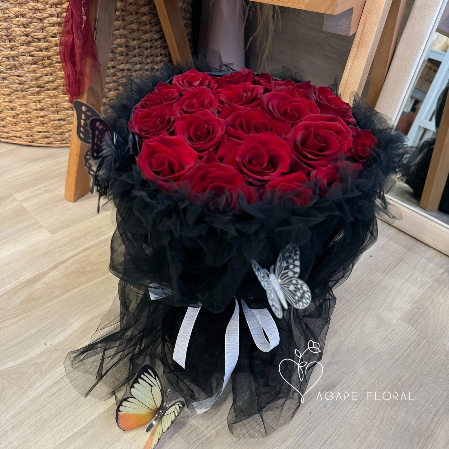 Red Rose Butterfly Bouquet (VDAY)