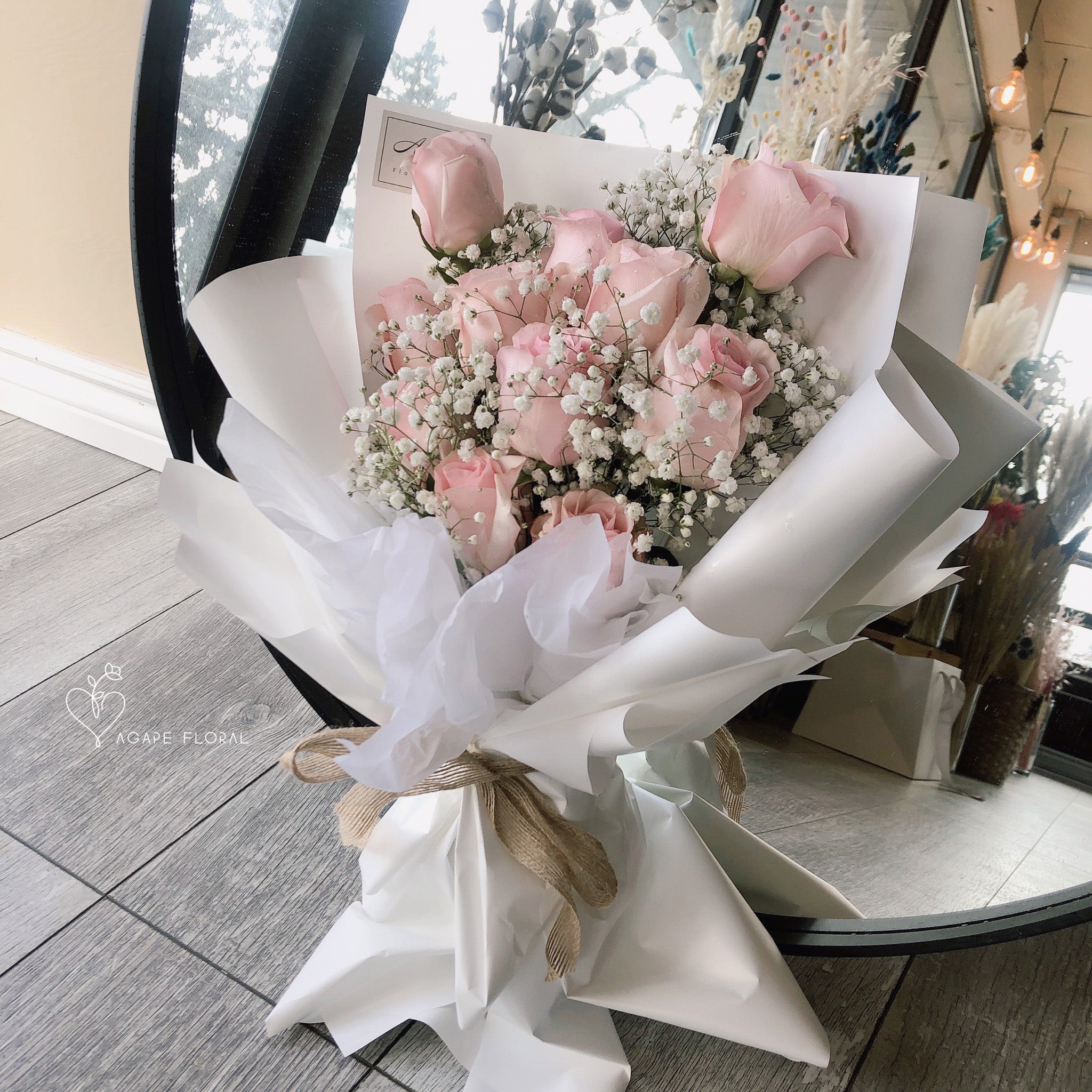 ROSES AND BABY-BREATH BOUQUET